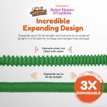 Flexi Hose 伸縮ガーデンホース 50FT ヘビーデューティー水ホース 伸縮ホース 2cm真鍮継手付き 伸縮設計 スプレーノズル含む